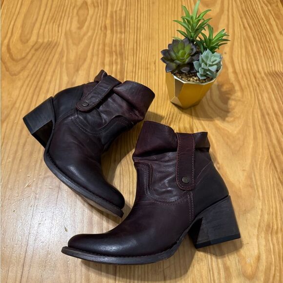 Freebird by Steven Womens Shena Brown Slouchy Leather Booties SIZE 6 - Picture 1 of 13